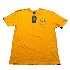 NWT Crooks & Castles LA Graphic T-Shirt Yellow Size L Streetwear Casual Tee